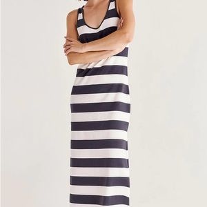 z supply black and white striped maxi dress